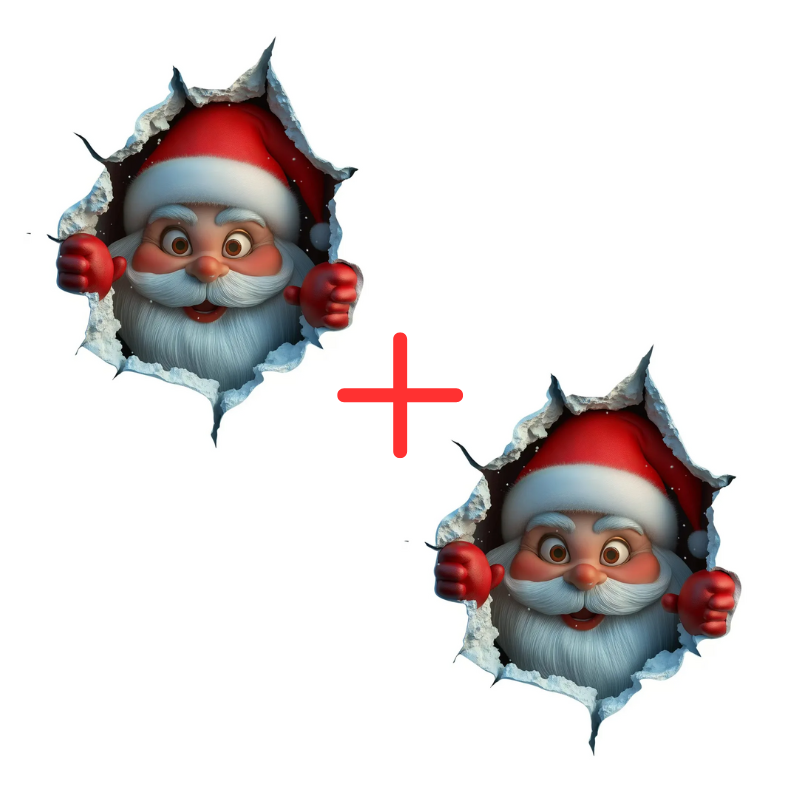 3D-Weihnachtsmann-Aufkleber für die Feiertage Wanddekoration