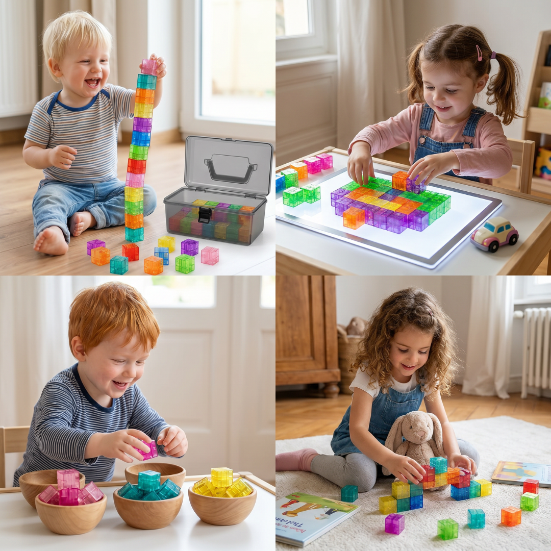 Montessori-Würfel-Bausteinset für Kinder