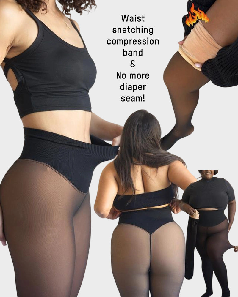 Nahtlose fleeceefütterte Leggings mit hoher Taille