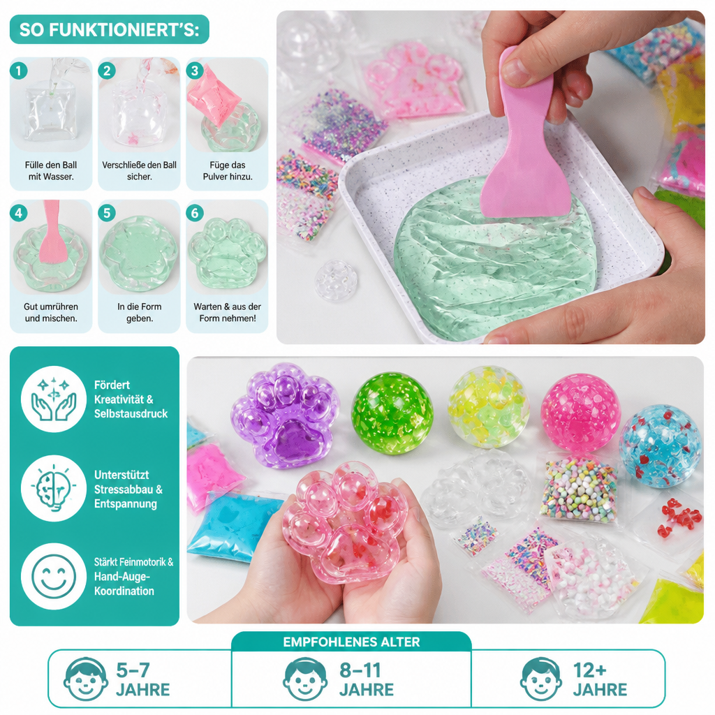 DIY-Anti-Stressball-Bastelset für Kinder – Eigene Squishy-Sensorikbälle herstellen