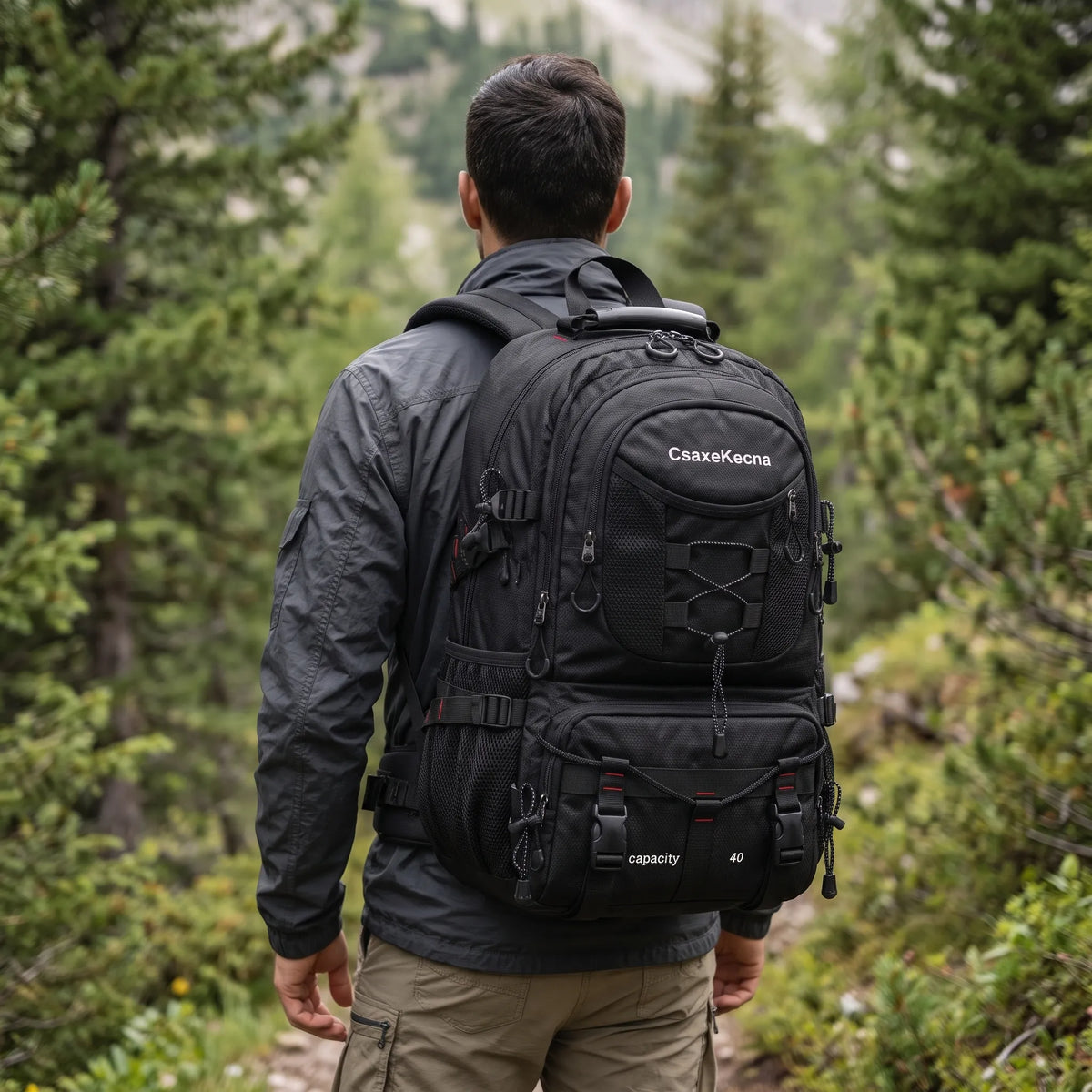 Wanderrucksack 40L mit USB-Anschluss zum Laden unterwegs, Tragovia