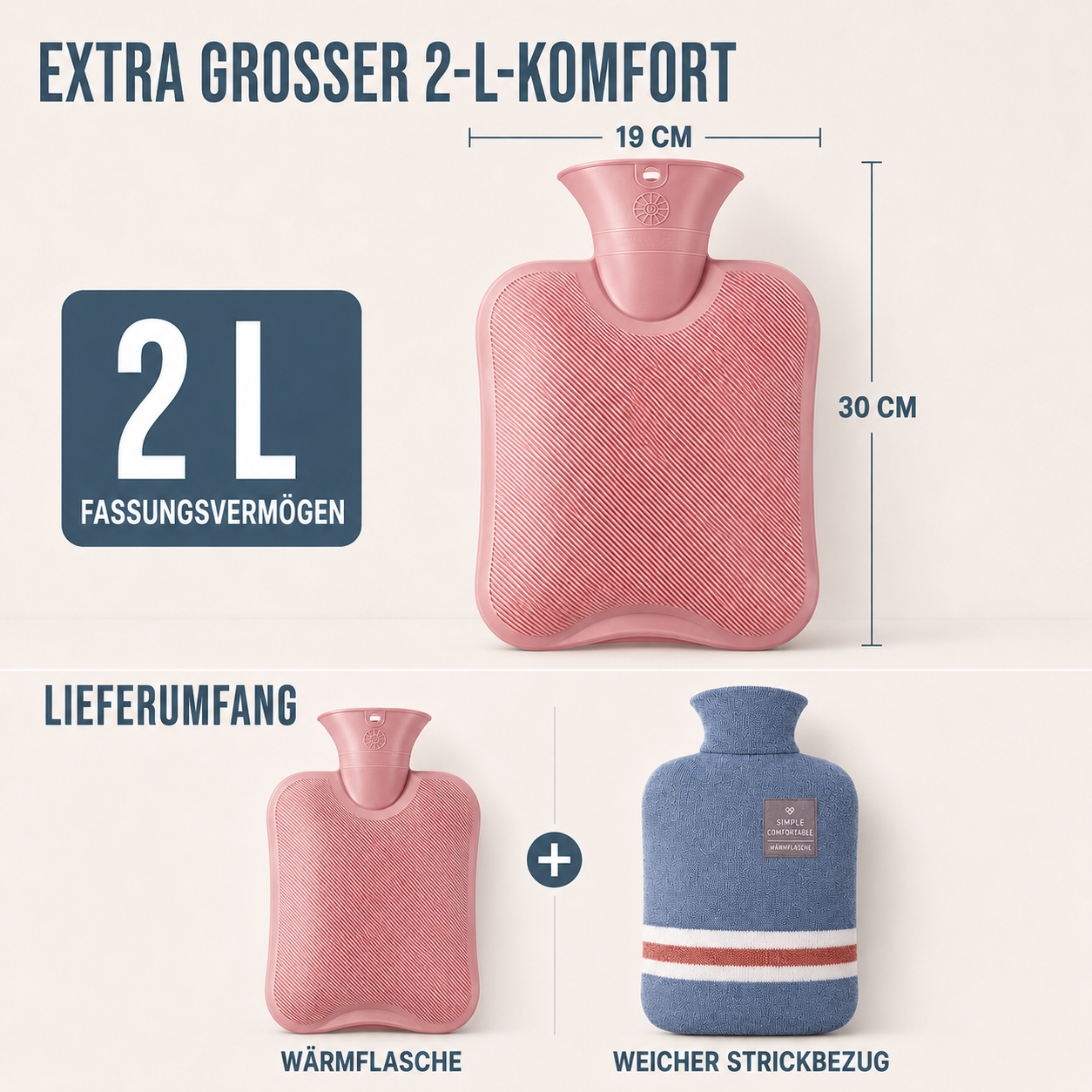 Wärmflasche mit Strickbezug – ThermoComfort