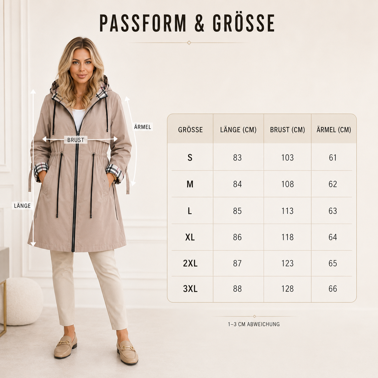 Wasser- und winddichter Damenmantel mit Kapuze – Nordlyn Zip Coat