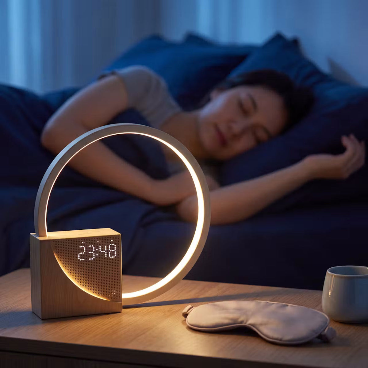 Wekora | Sonnenaufgangswecker ohne App mit 20 Klängen und Tastenbedienung