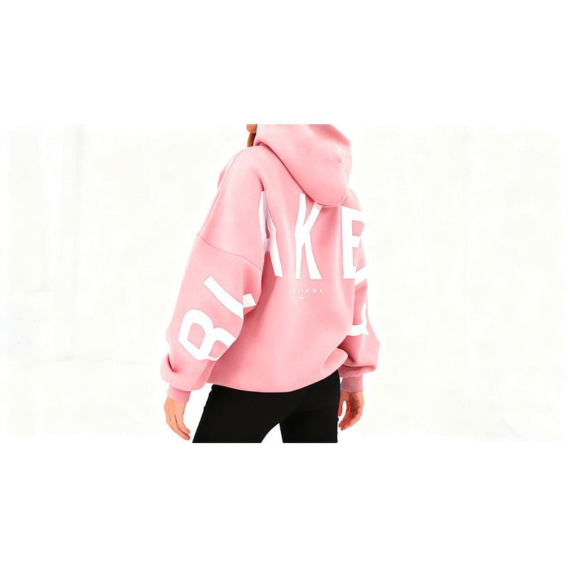 Damen Oversized Hoodie mit Rückenprint und Langarm