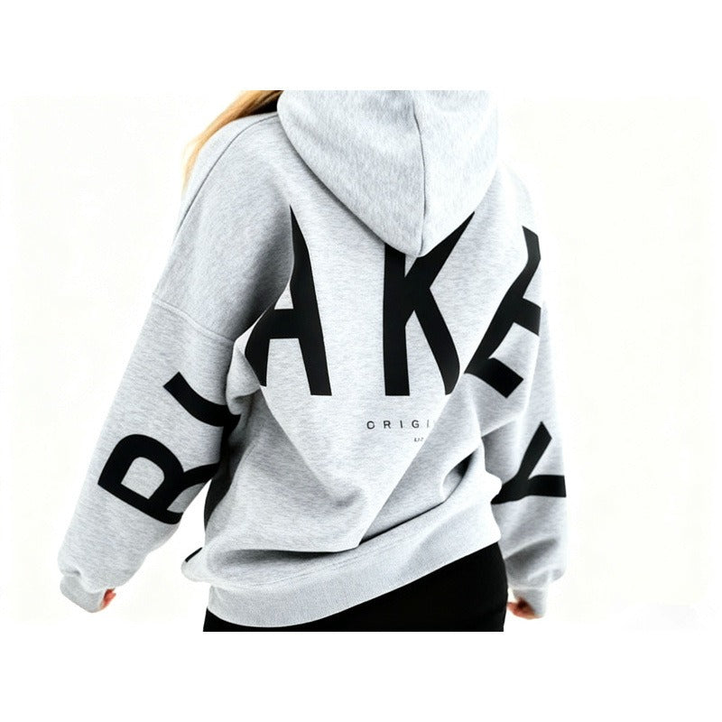 Damen Oversized Hoodie mit Rückenprint und Langarm
