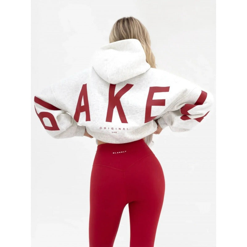 Damen Oversized Hoodie mit Rückenprint und Langarm