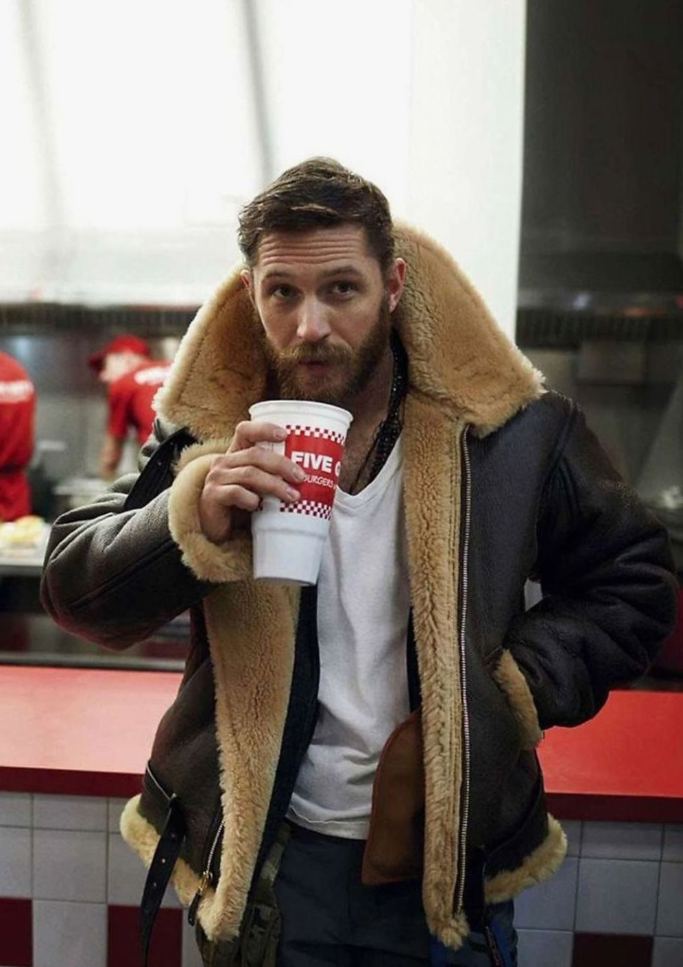Wintaro | Herren Aviator-Lederjacke mit Lammfell-Futter und Frontreißverschluss gegen kalten Wind