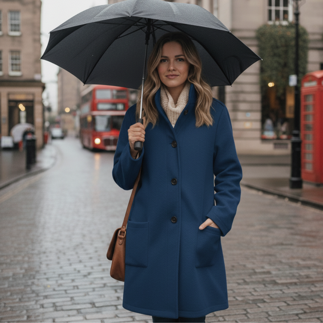 Eleganter Wintermantel Damen lang & warm im Woll-Look – Nordura Coat