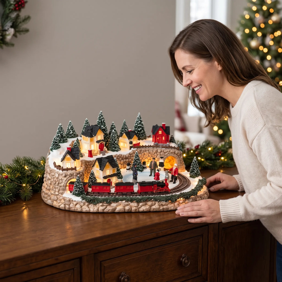 Winterani | Animierte Weihnachtsszene mit Zug & Eisbahn für die Familie