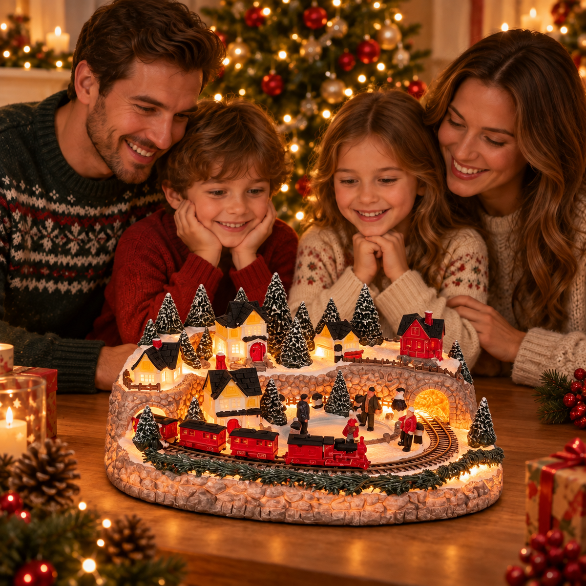 Winterani | Animierte Weihnachtsszene mit Zug & Eisbahn für die Familie