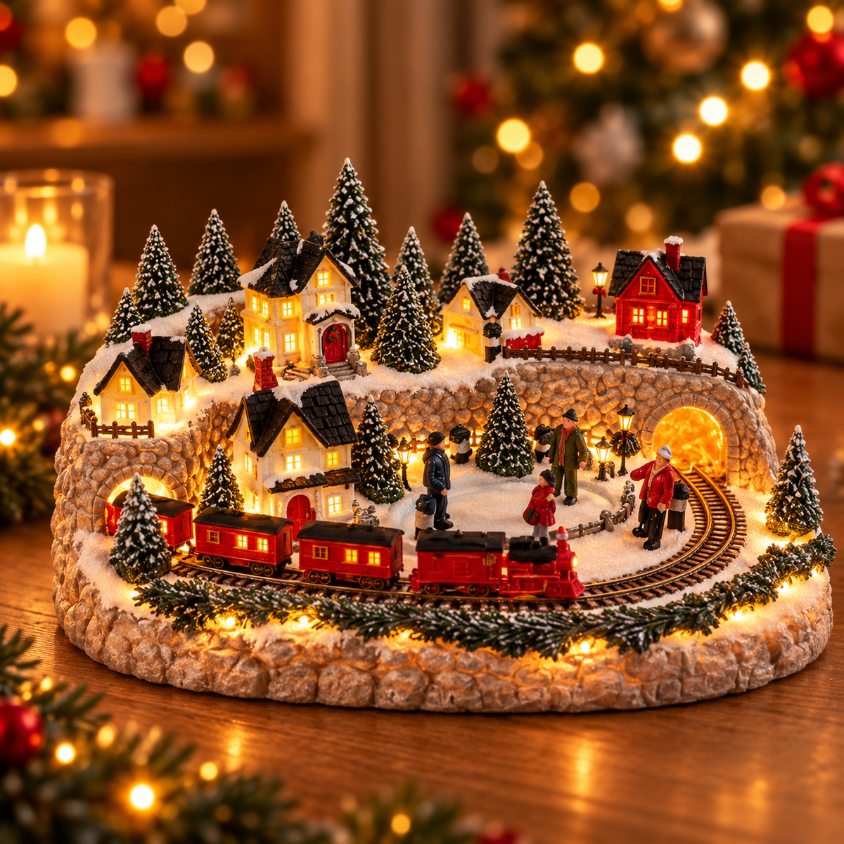 Winterani | Animierte Weihnachtsszene mit Zug & Eisbahn für die Familie