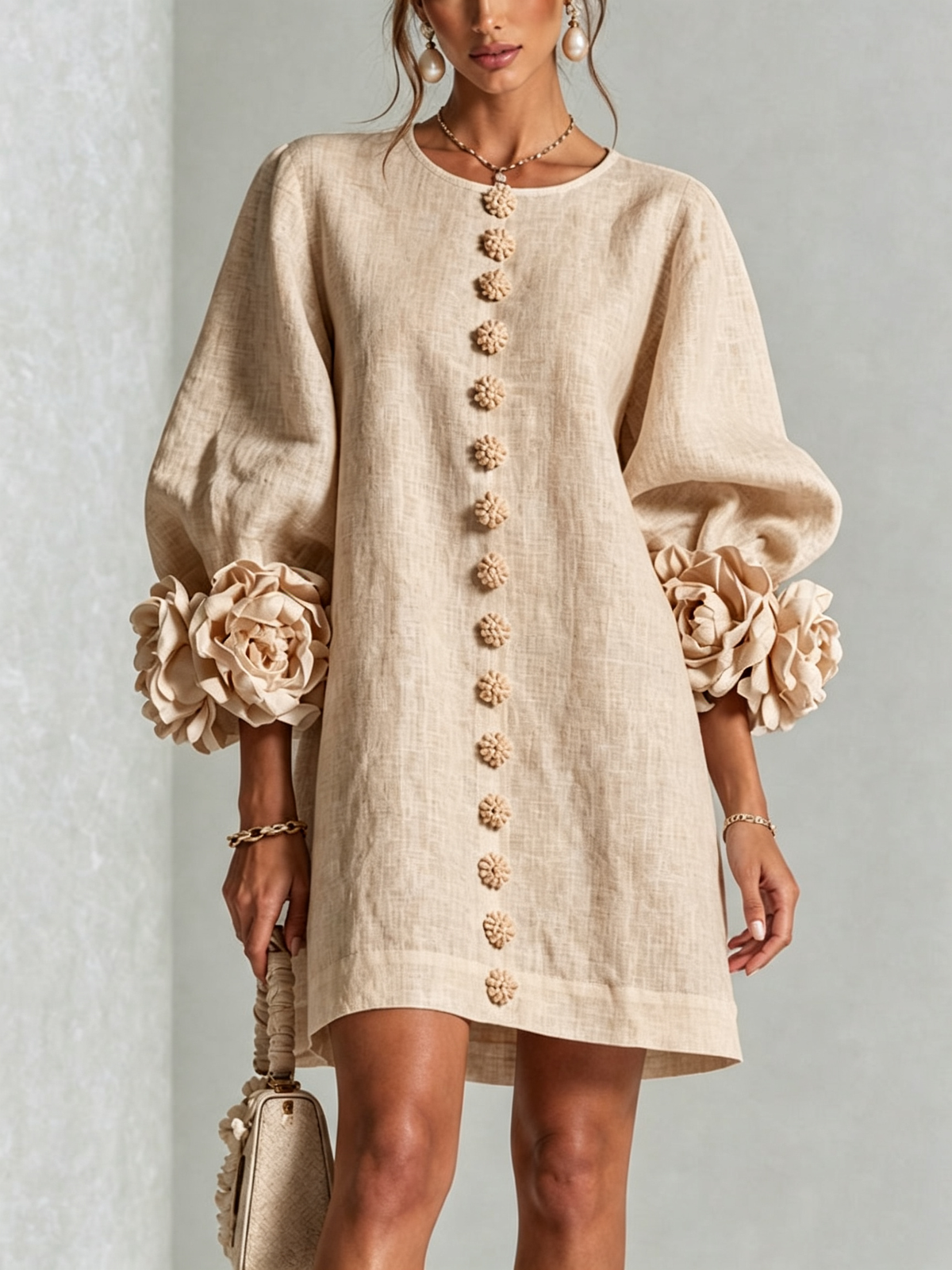 Elegantes Kleid mit Ärmeln für Damen