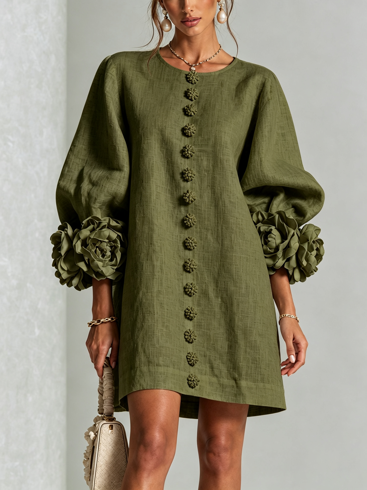 Elegantes Kleid mit Ärmeln für Damen