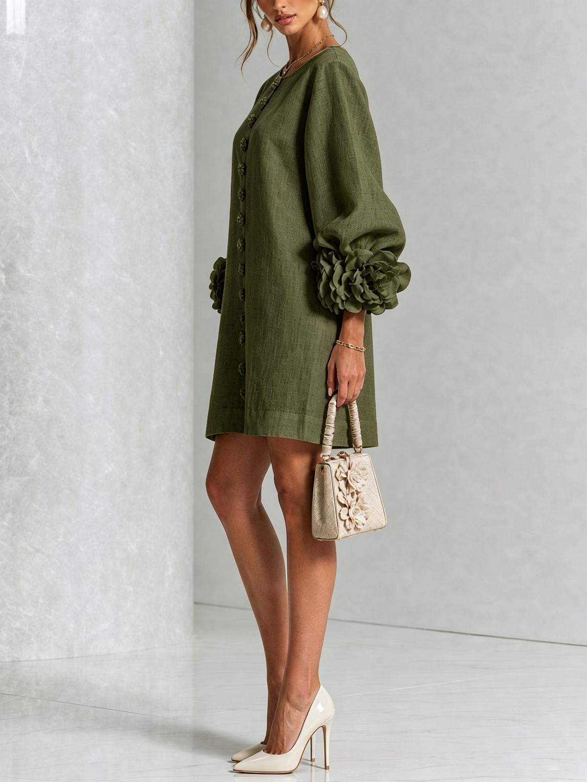 Elegantes Kleid mit Ärmeln für Damen
