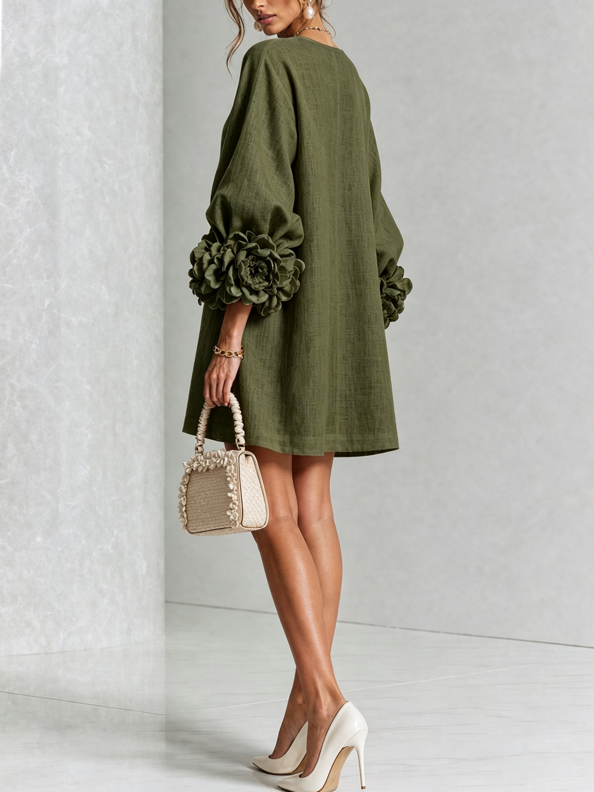 Elegantes Kleid mit Ärmeln für Damen