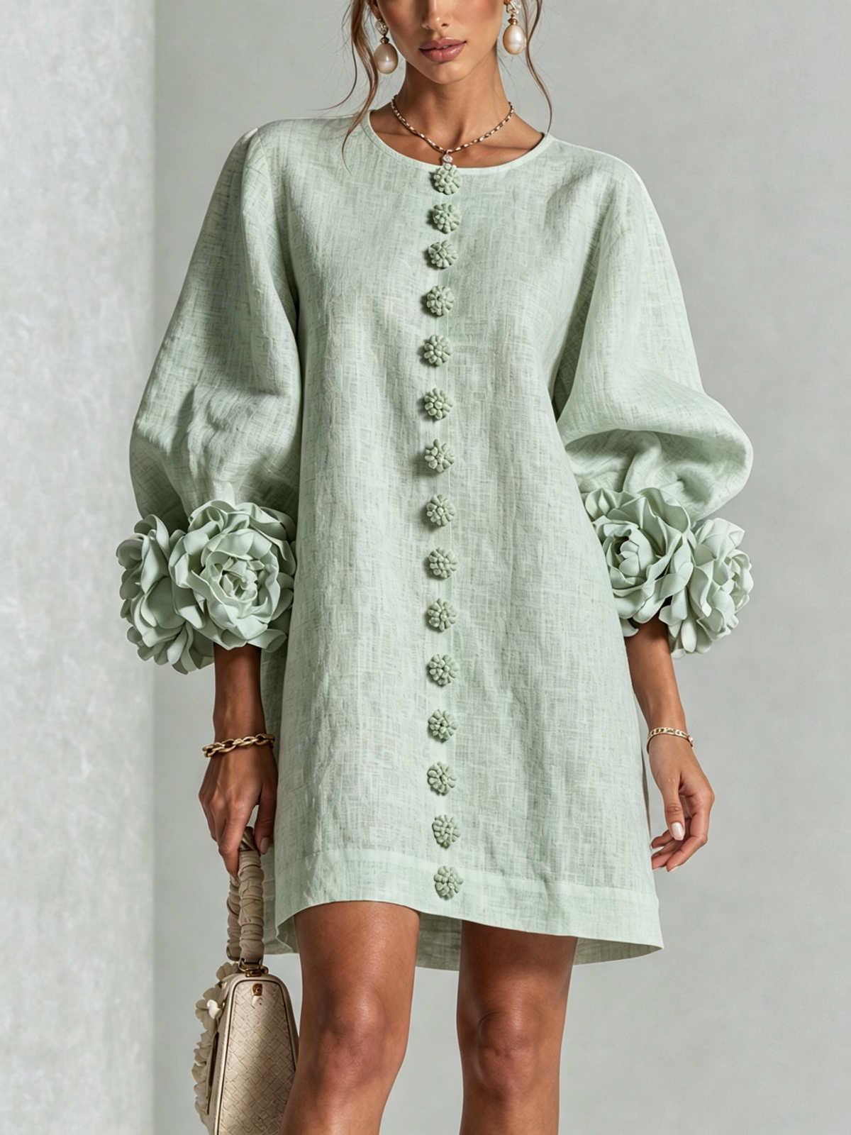 Elegantes Kleid mit Ärmeln für Damen