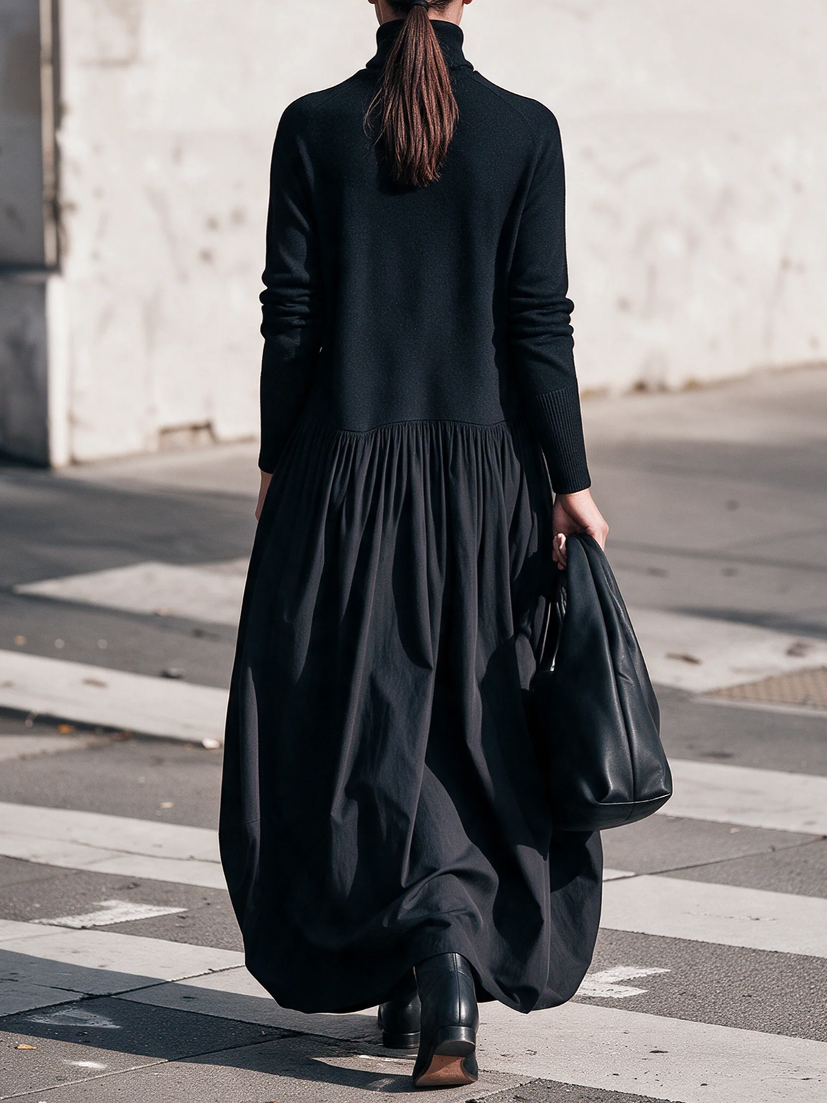 Maxi Oversized Kleid mit Hochkragen