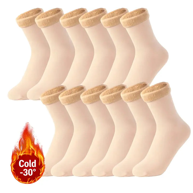 Damen Heavyweight Fuzzy Geschlossene Schnell-Wärmende Unterwäsche Socken