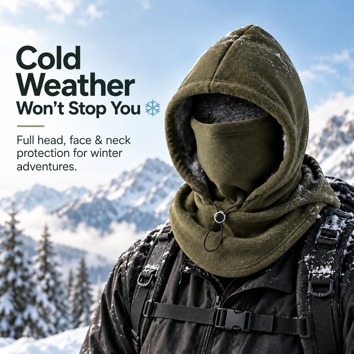 Fleece Sturmhaube – Vollständiger Gesichts- und Nackenschutz für den Winter bei Outdoor-Abenteuern