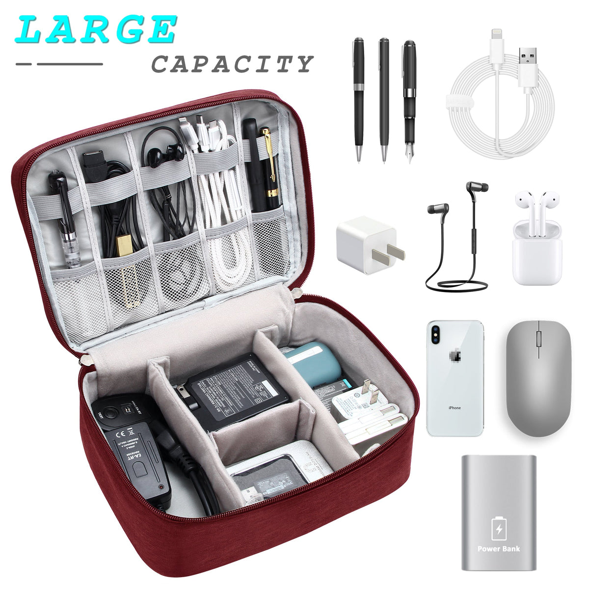Reise-Elektronik- und Kabel-Organizer-Tasche