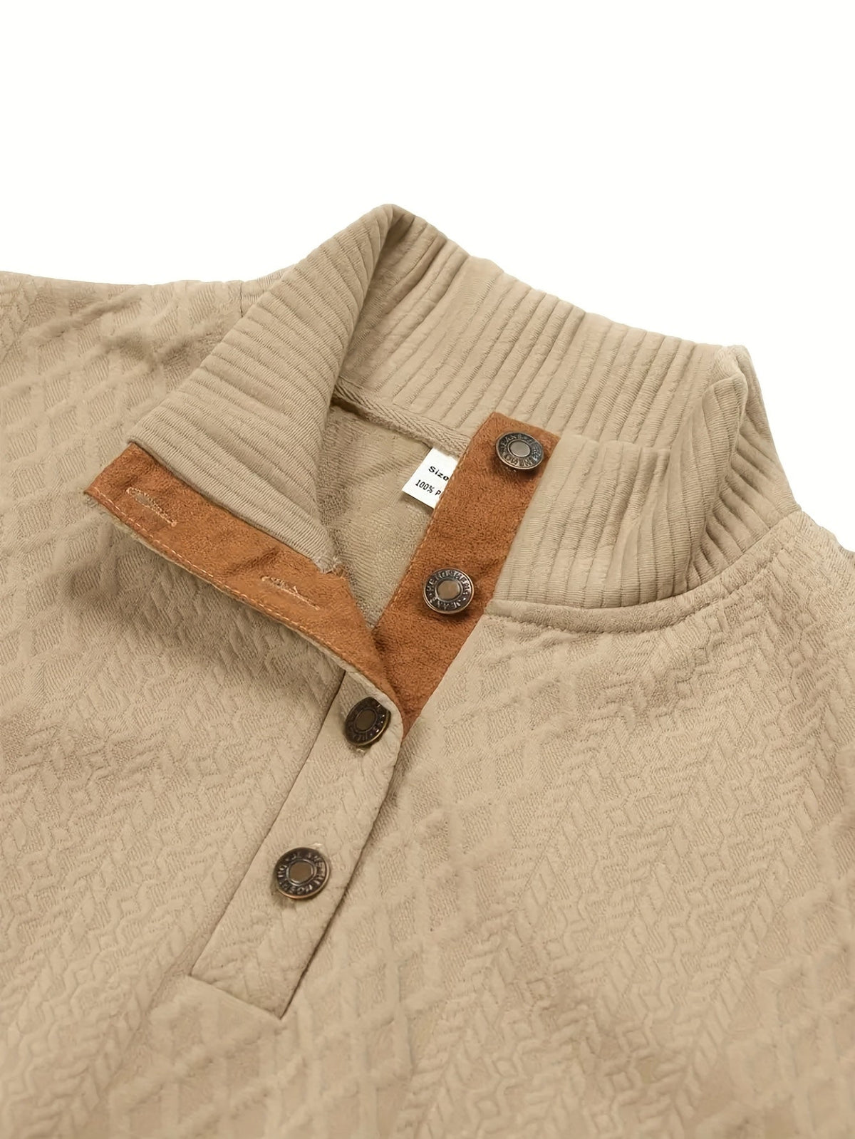 Strukturierter Pullover mit Stehkragen