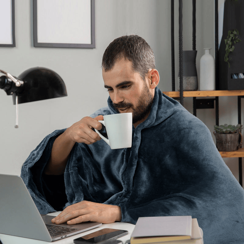 Tragbare Elektrische Beheizte Umschlagdecke – 15 Sek Schnelle Wärme mit 3 Temperaturen – Ideal für Zuhause, Büro, Reisen & als Geschenk