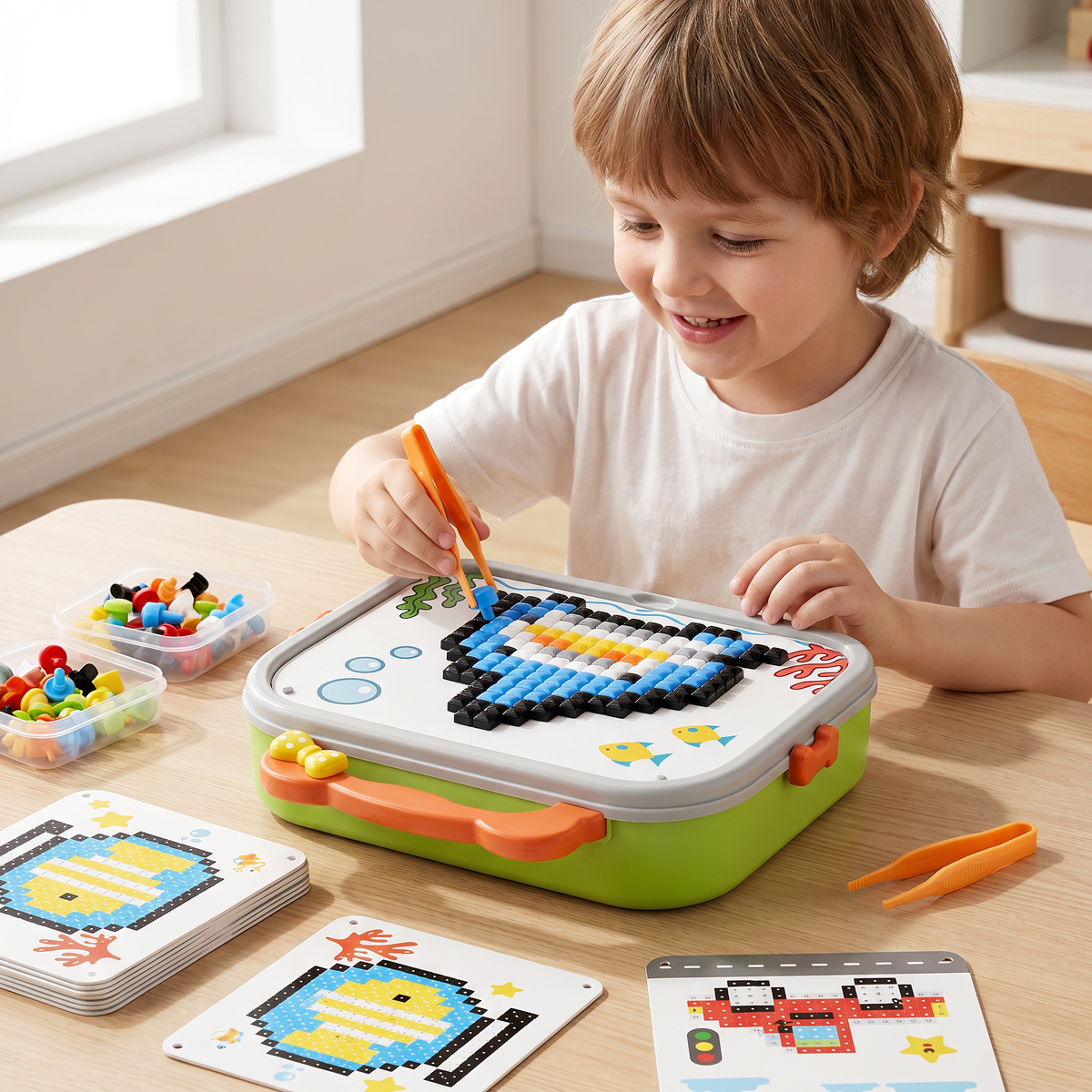 Kinder Montessori Pilz-Steckbrett Mosaik-Puzzle-Set