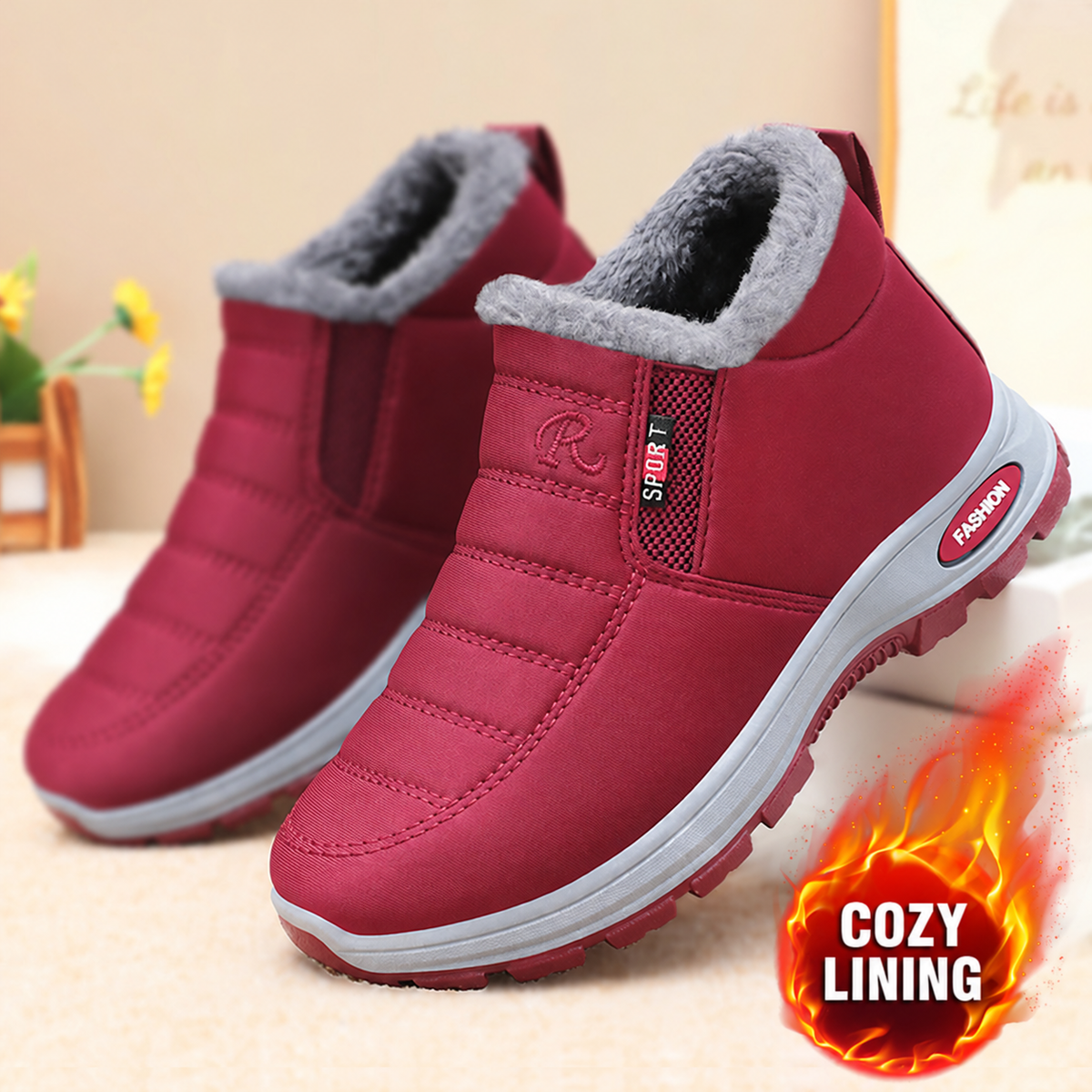 Damen Lunwick Winter-Stiefeletten – Dickes Plüschfutter mit Seitlichem Reißverschluss & Gepolsterter Sohle (US 4–12,5)