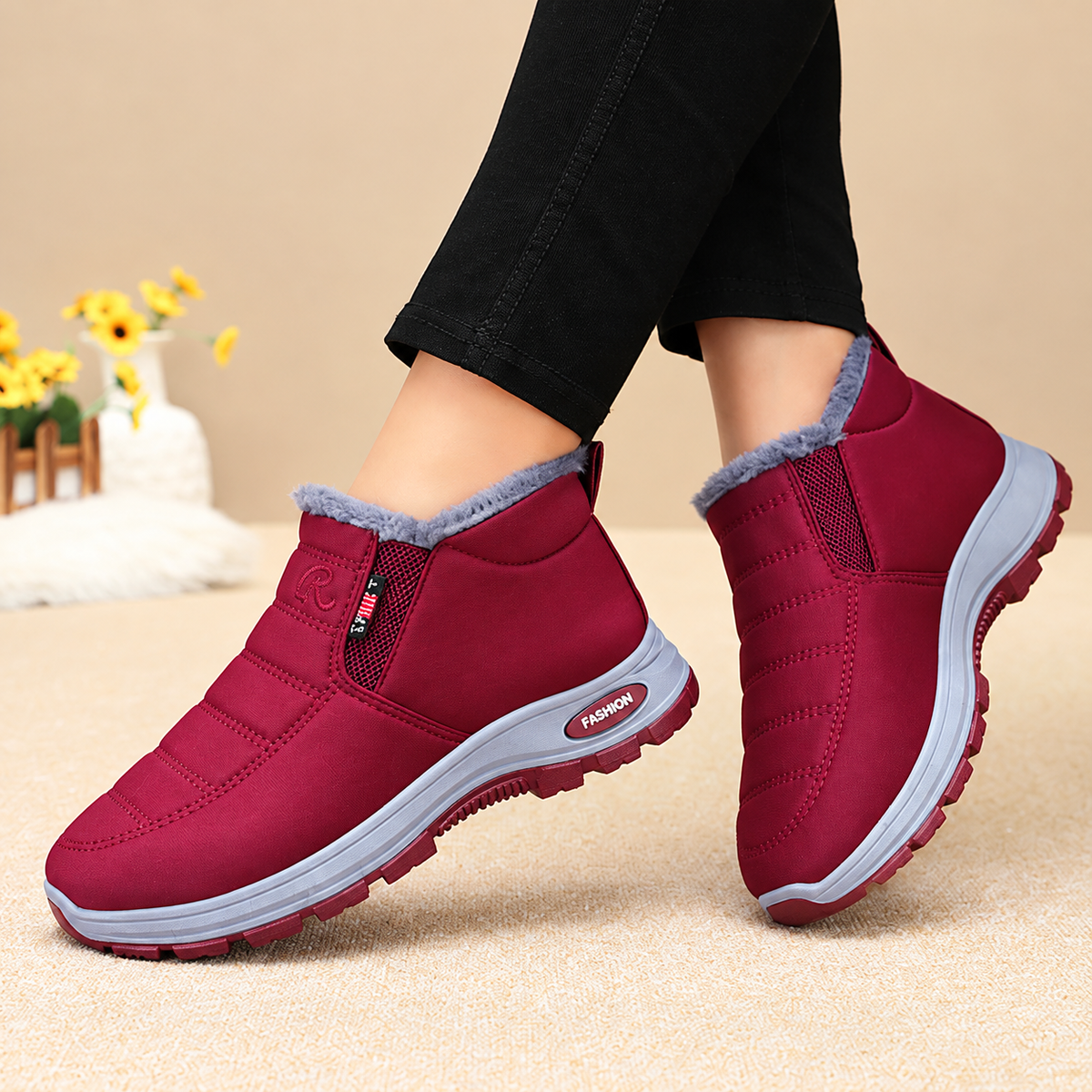 Damen Lunwick Winter-Stiefeletten – Dickes Plüschfutter mit Seitlichem Reißverschluss & Gepolsterter Sohle (US 4–12,5)