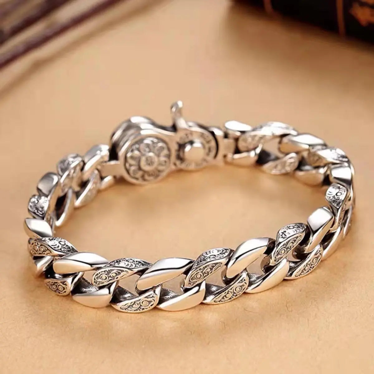 Neues modernes Armband aus 925 Silber im Retro-Stil