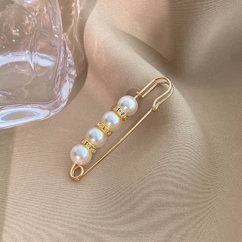 Elegante Strasssteine Perlen Sicherheitsnadel Brosche