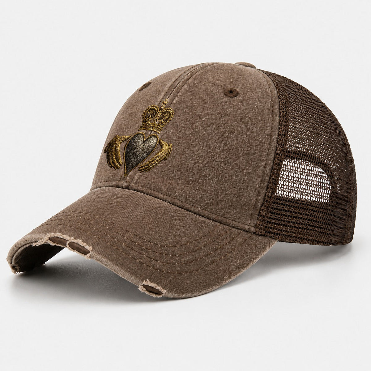 Claddagh Symbol Gewaschene Trucker-Mütze
