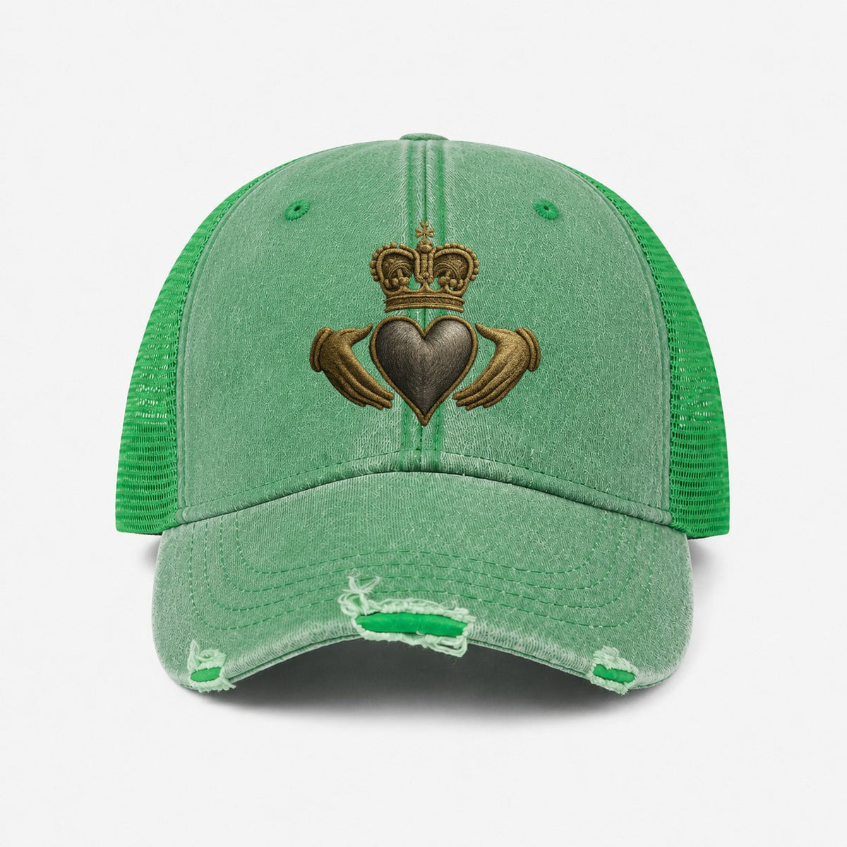 Claddagh Symbol Gewaschene Trucker-Mütze