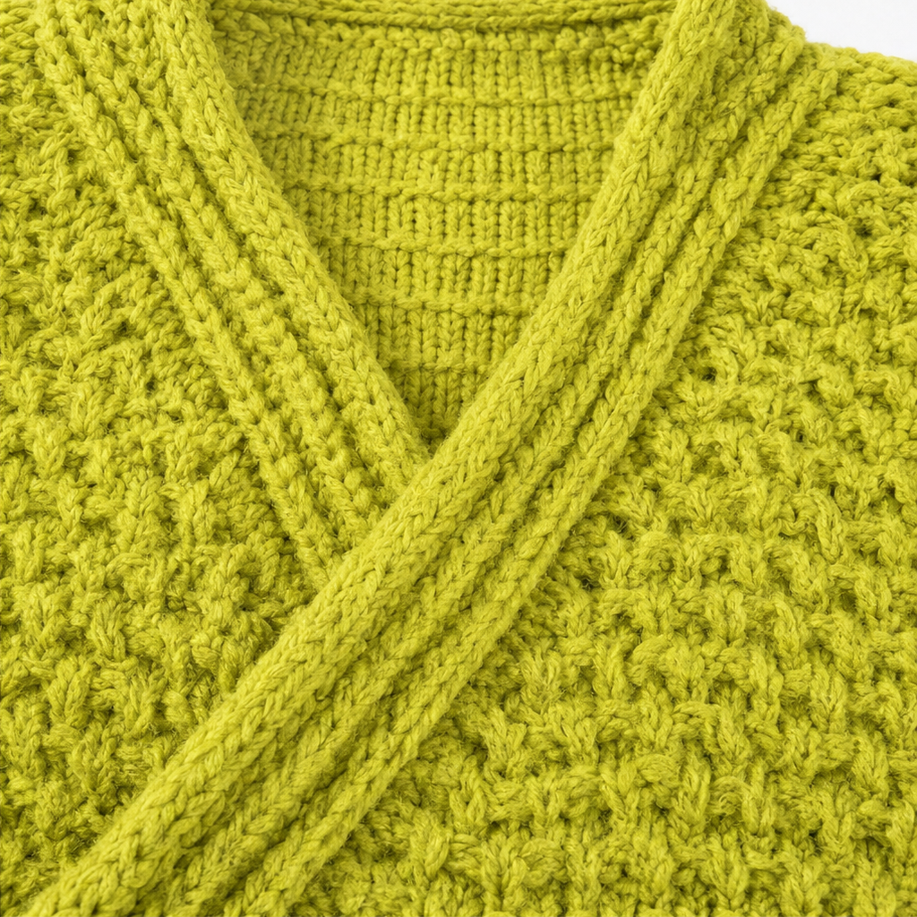 Chunky Knit Crossover V-Ausschnitt Pullover