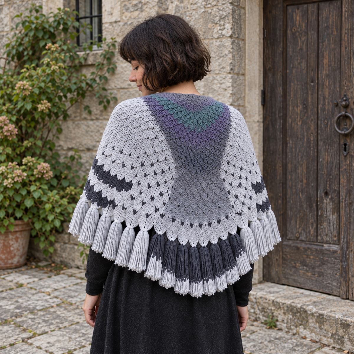Gestrickter Taubenschal
