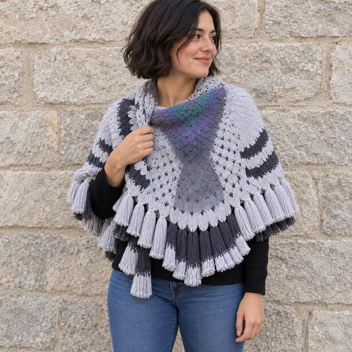Gestrickter Taubenschal