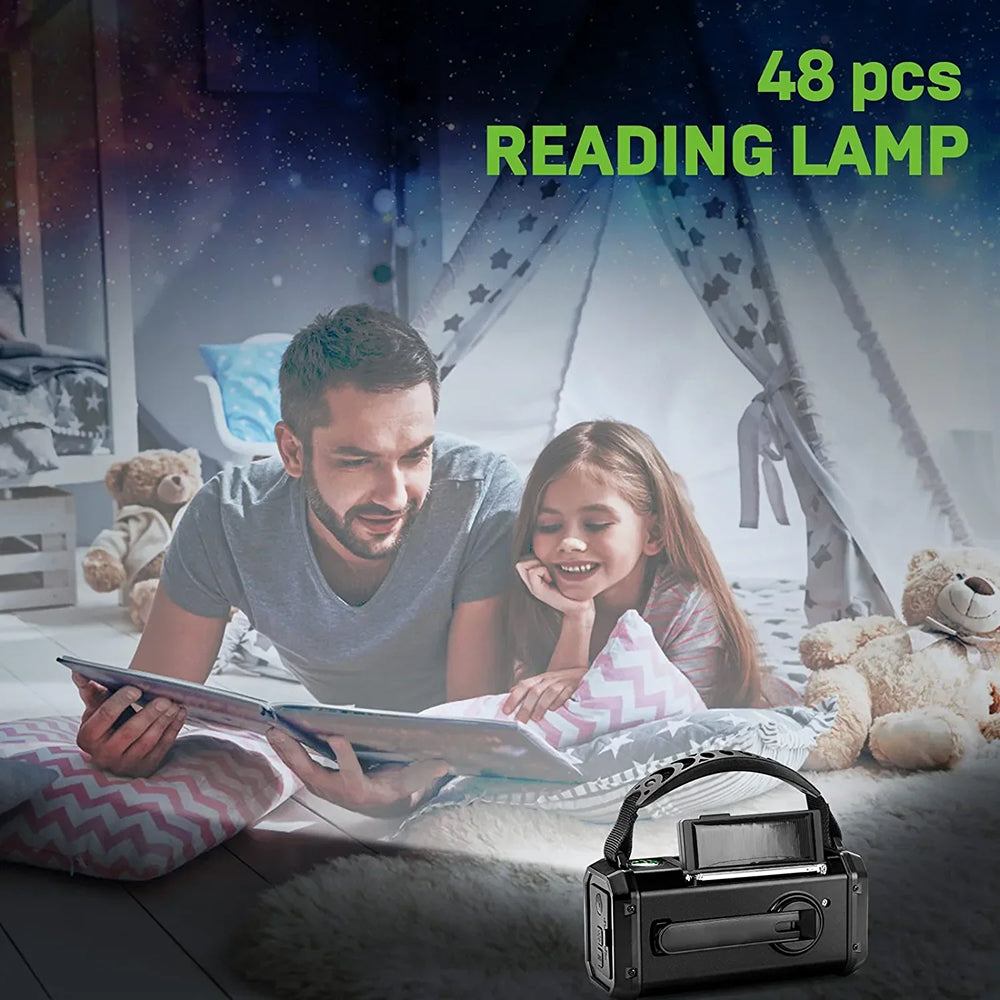 Kurbelradio mit Solarladung und LED-Taschenlampe