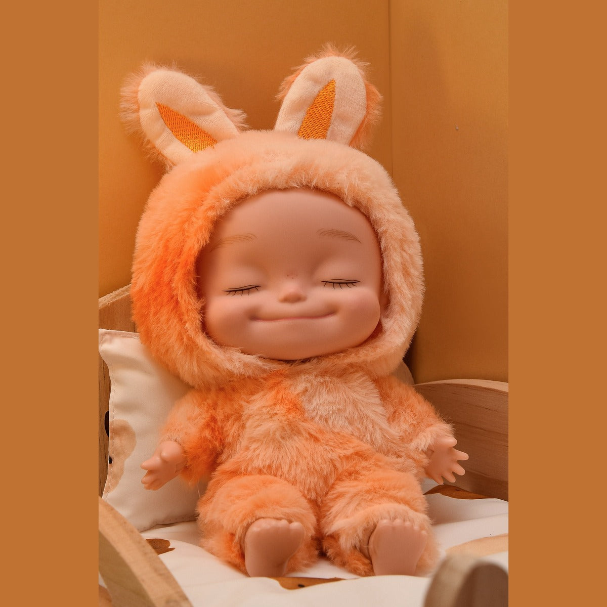 10,6 Zoll Plüsch Tier-Onesie Babypuppe mit geschlossenen Augen, beweglich