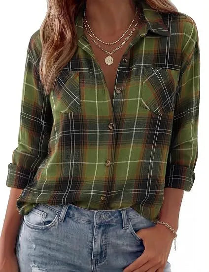 Darcy Damen Western Flanellbluse