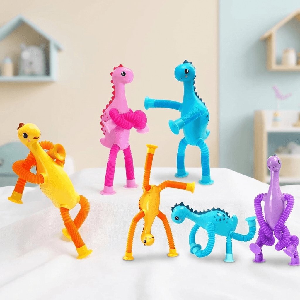 Dehnbares Röhren-Dinosaurier-Spielzeug für kreatives Spielen und ruhige Momente