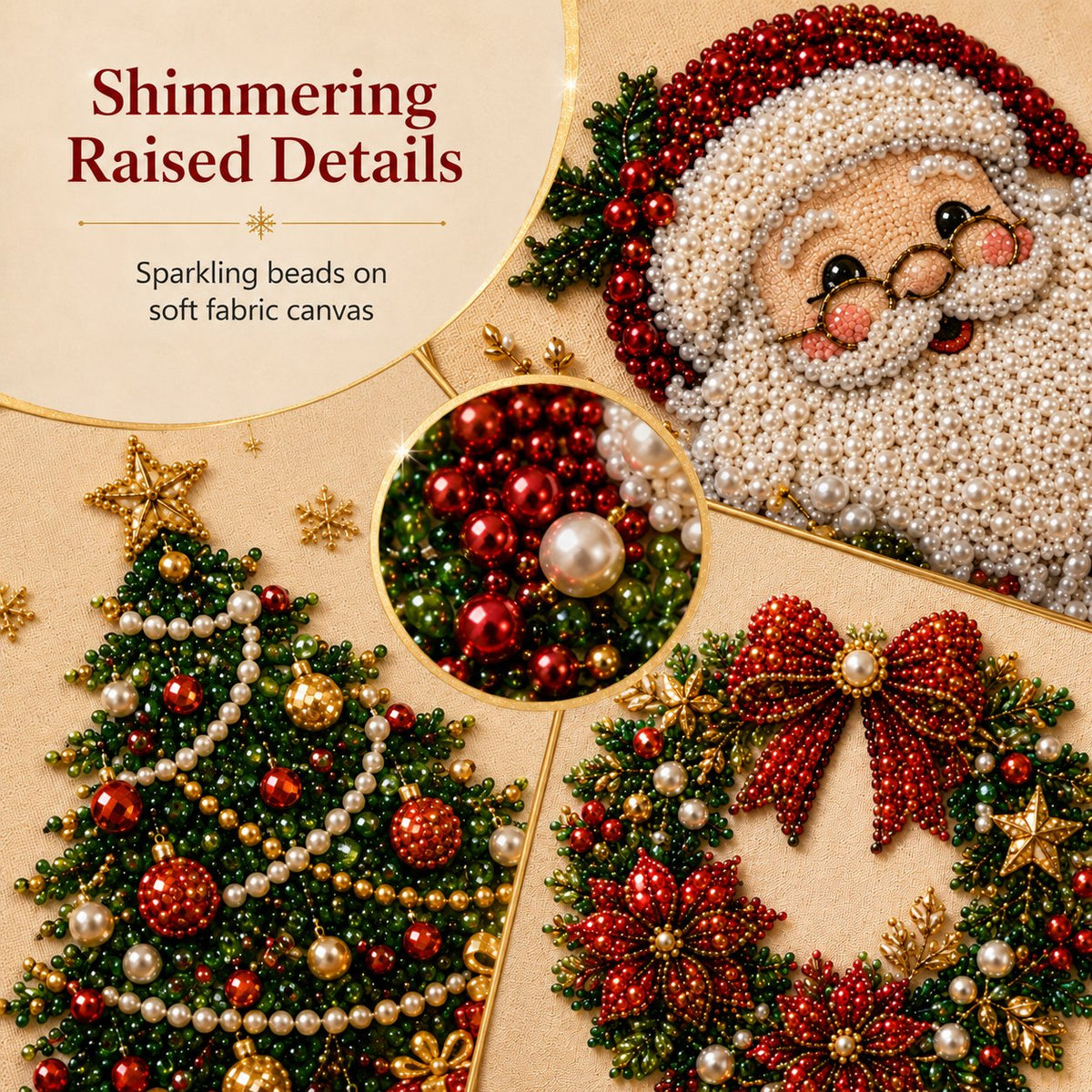 DIY Weihnachts-Perlen-Diamond-Painting-Kunstset mit Rahmen