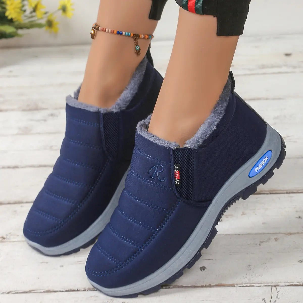 Unisex Winterstiefel mit flauschigem Futter, warm, bequem und rutschfest, ideal für kaltes Wetter