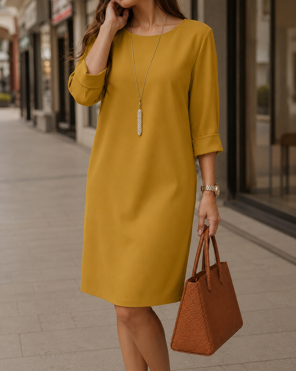 Odette Bauchkaschierendes Midi-Kleid