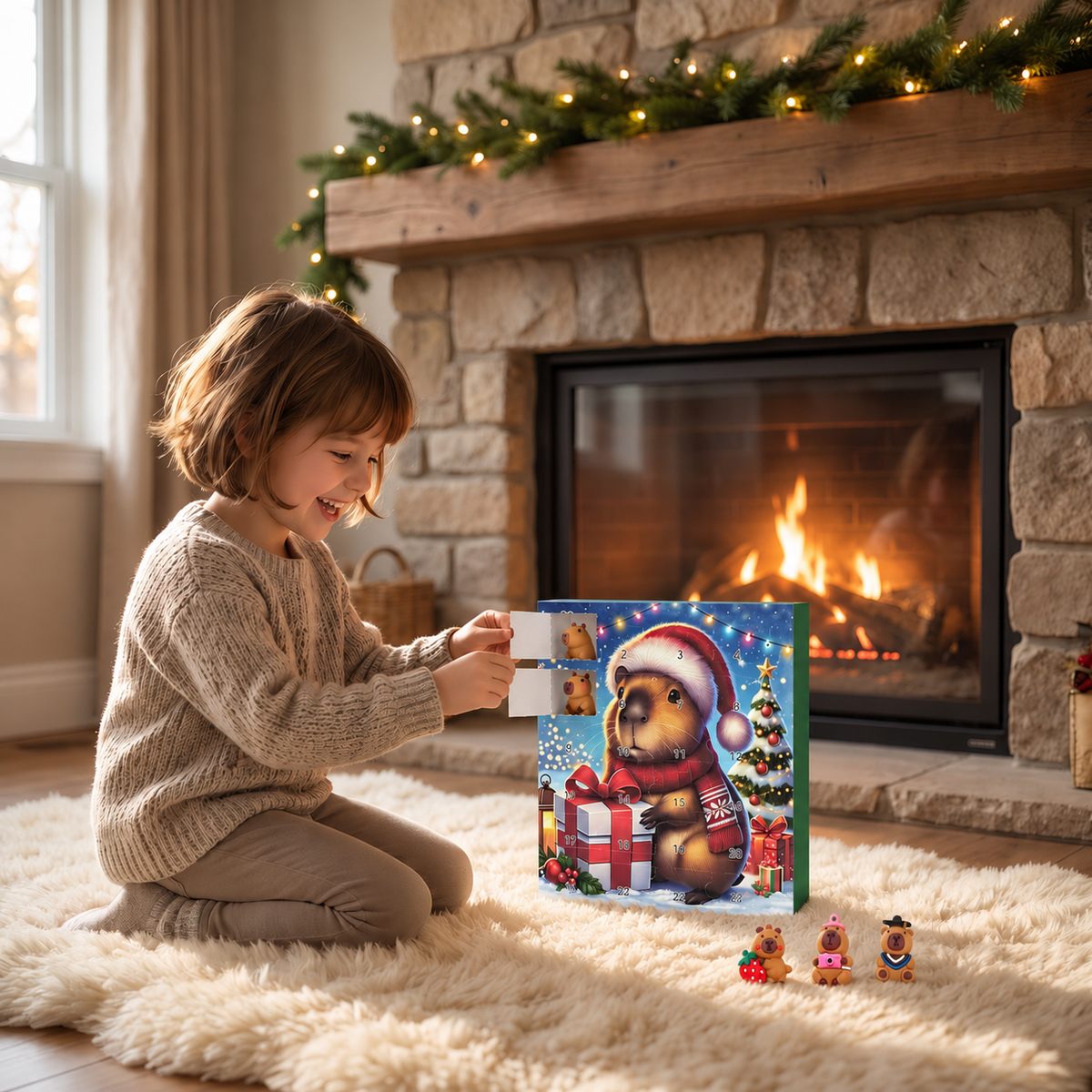 24-Tage Capybara Weihnachts-Adventskalender - 24 süße Minifiguren