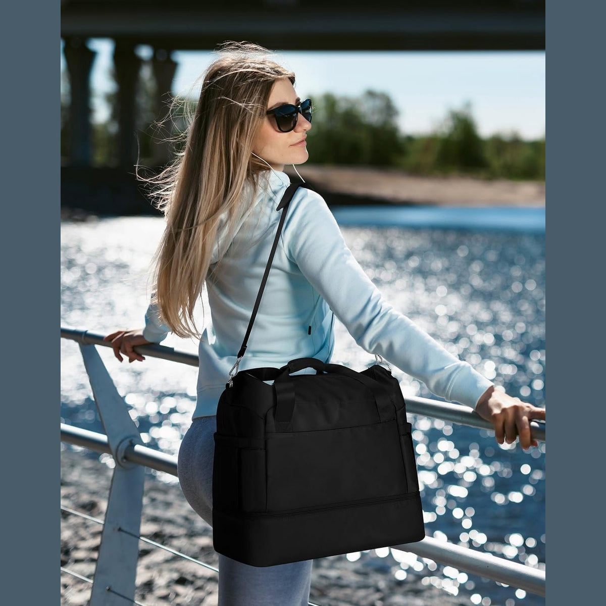 32L Gym- und Weekender-Reisetaschen-Set mit Schuhfach, 3-teilig