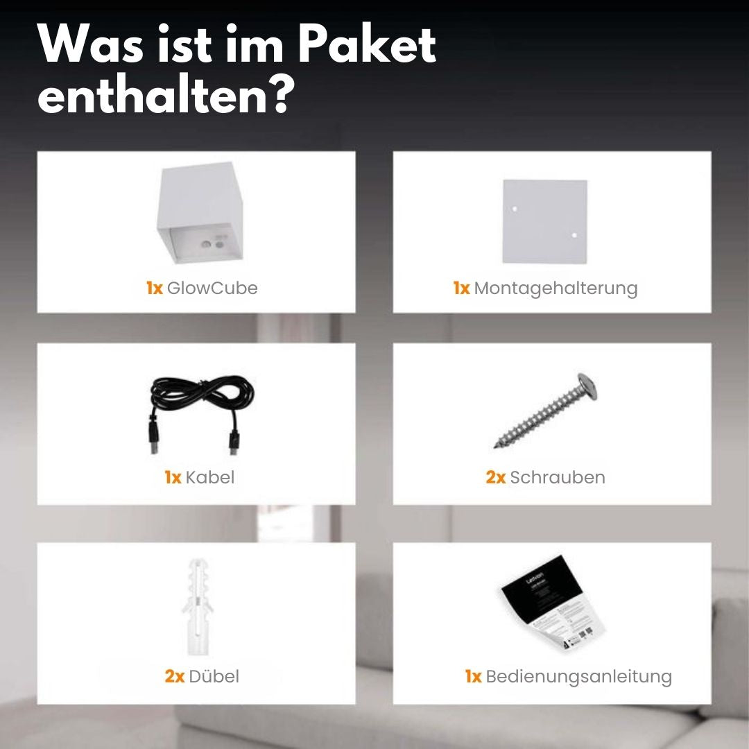 Kabellose Wandleuchte für innen und außen | LED Wandlampe mit Akku und Sensor