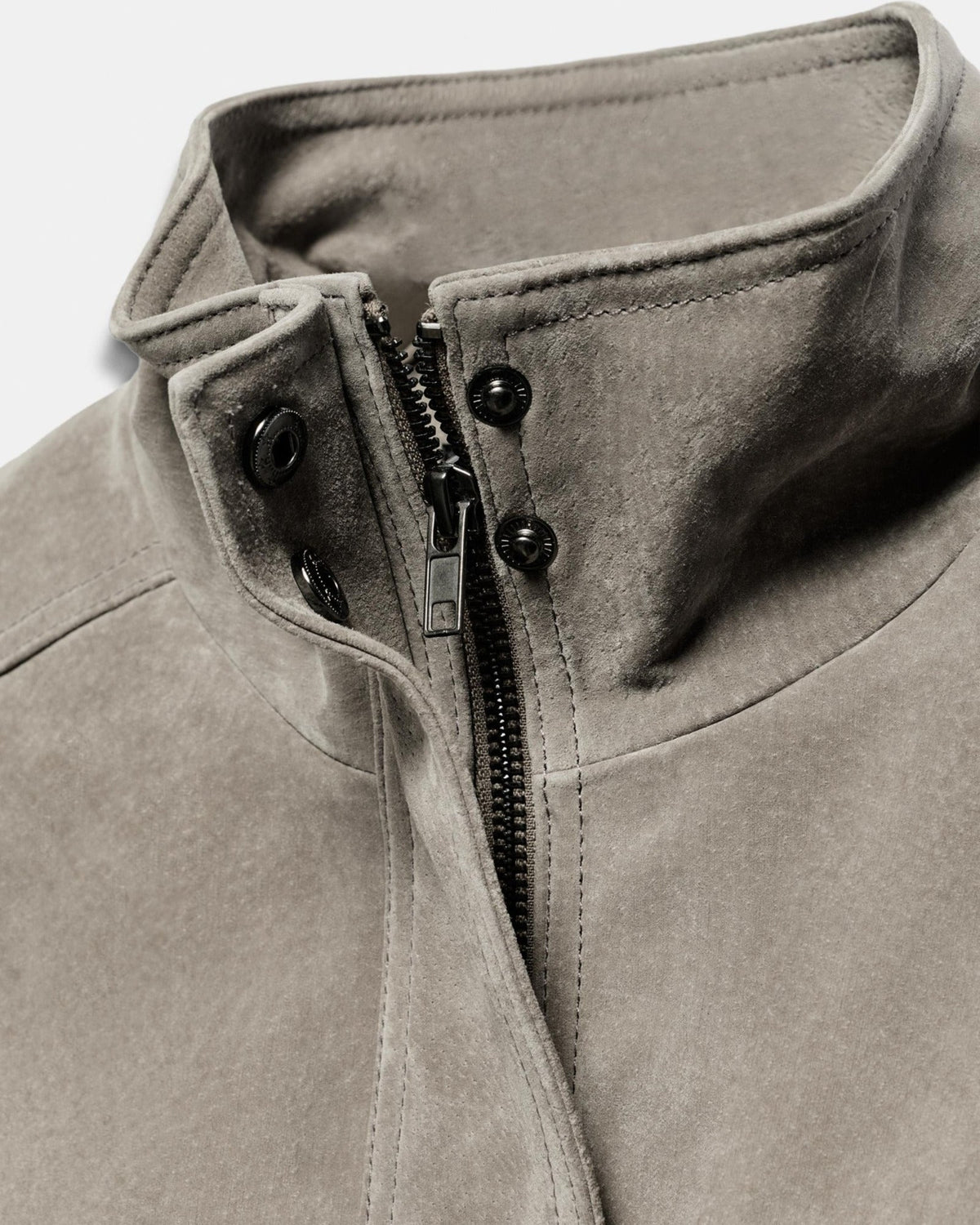 Wildleder Cropped Bomberjacke in Grau