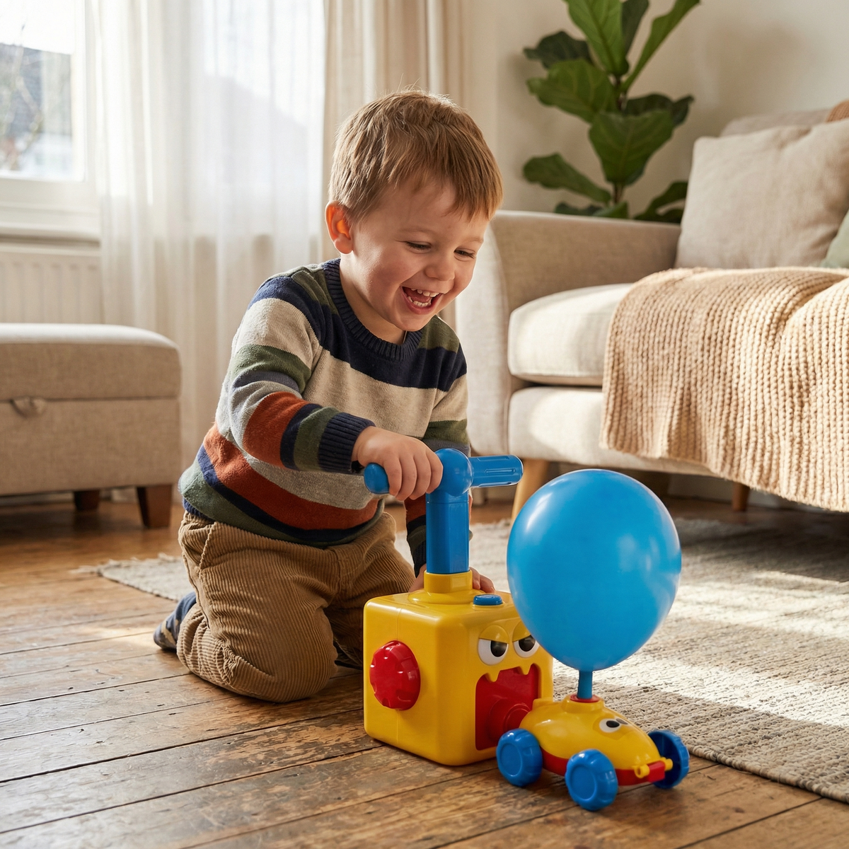 Ballon-Rennwagen-Spielzeug mit Startrampe