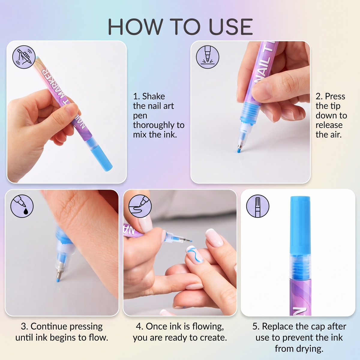 Abwaschbares Nagellack-Stift-Set für Kinder